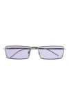 Ray Ban Emy 59mm Tinted Rectangular Sunglasses In Gunmetal