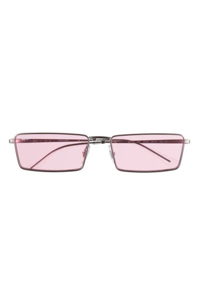 Ray Ban Emy Bio-based Sunglasses Gunmetal Frame Pink Lenses 59-17