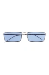 Ray Ban Emy 59mm Tinted Rectangular Sunglasses In Silver