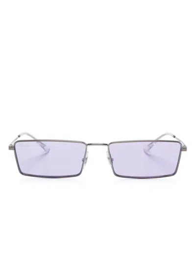 Ray Ban Emy Bio-based Rectangle Sunglasses In Silver