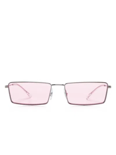 Ray Ban Emy Rectangle-frame Sunglasses In Silver
