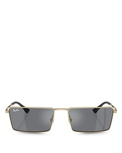 Ray Ban Ray-ban Emy Rectangular Sunglasses, 59mm In Light Gold