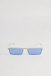 Ray Ban Emy Bio-based Sunglasses Silver Frame Blue Lenses 59-17 In Silver