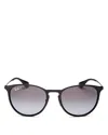 Ray Ban Ray-ban Erica Polarized Classic Round Sunglasses, 54mm In Shiny Black/light Gray