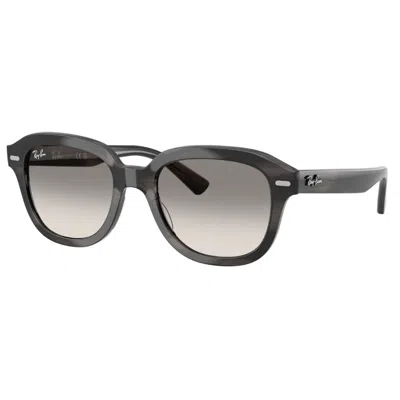 Ray Ban Erik Clear Gradient Grey Square Unisex Sunglasses Rb4398 140432 51 In Black