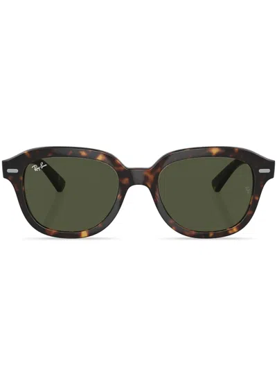 Ray Ban Erik Round-frame Sunglasses In Braun
