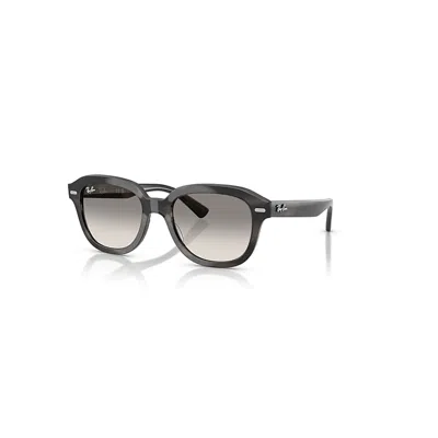 Ray Ban Erik Sonnenbrillen Grau Gestreift Fassung Grau Glas 53-20
