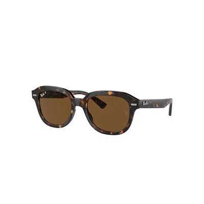 Ray Ban Sunglasses Unisex Erik - Havana Frame Brown Lenses Polarized 51-20