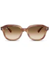 Ray Ban Erik Sunglasses In Striped Brown