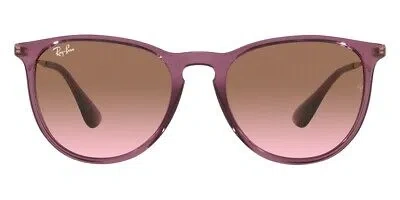 Pre-owned Ray Ban Ray-ban Erika 0rb4171 Sunglasses Women Violet Oval 54mm 100% Authentic In Pink Gradient Brown