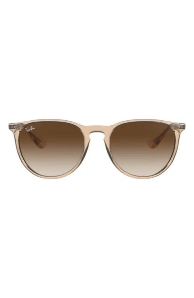 Ray Ban Ray-ban Erika 54mm Gradient Round Sunglasses In Brown/brown Gradient