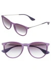 Ray Ban Ray-ban Erika 54mm Gradient Round Sunglasses In Purple