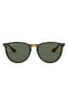 Ray Ban Erika 54mm Sunglasses In Lite Havana/ Green Solid