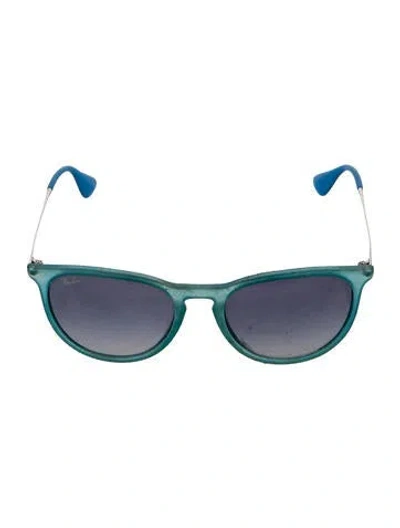 Pre-owned Ray Ban Erika Cat-eye Sunglasses In Blue