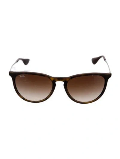 Pre-owned Ray Ban Erika Cat-eye Sunglasses In Brown