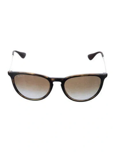 Pre-owned Ray Ban Erika Cat-eye Sunglasses In Brown