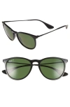 Ray Ban Erika Classic 54mm Sunglasses In Black/ Green