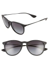 Ray Ban Ray-ban Erika 54mm Gradient Round Sunglasses In Black