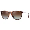 Ray Ban Erika Classic Sunglasses Gunmetal Frame Brown Lenses Polarized 54-18 In Multi