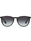 Ray Ban Rb4171 Erika Nylon Acetate Round-frame Sunglasses In Black