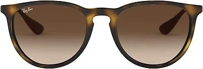 Pre-owned Ray Ban Ray-ban Erika Low Bridge Round Sunglasses, Havana Brown, 54mm In Brown Gradient Dark Brown