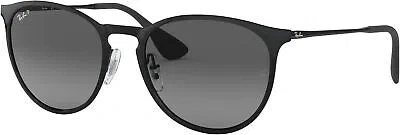 Pre-owned Ray Ban Ray-ban Erika Metal Polarized Sunglasses, Black Grey, 54mm In Gray