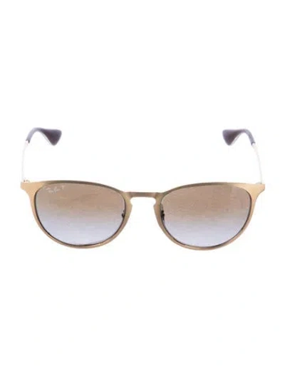 Pre-owned Ray Ban Erika Metal Round Sunglasses In Gold