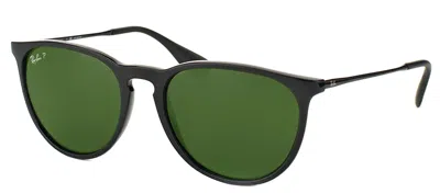Ray Ban Erika Rb 4171 601/2p Unisex Round Sunglasses In Black