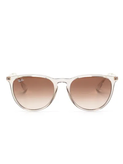 Ray Ban Erika Round-frame Glasses In Brown