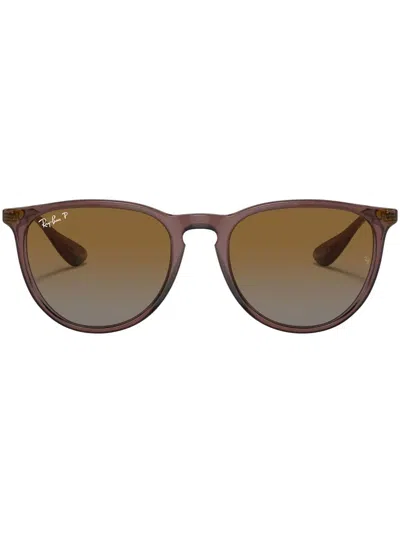 Ray Ban Erika Round-frame Sunglasses In Brown