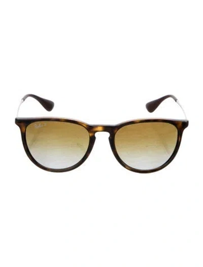 Pre-owned Ray Ban Erika Round Sunglasses In Brown