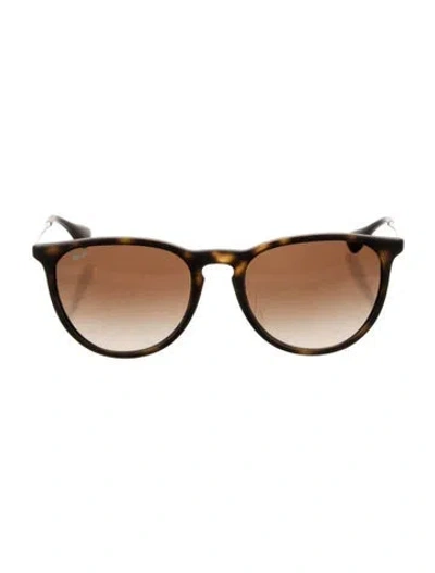 Pre-owned Ray Ban Erika Round Sunglasses In Brown