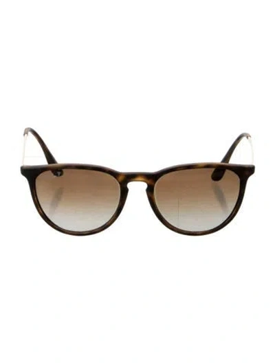 Pre-owned Ray Ban Erika Round Sunglasses In Brown