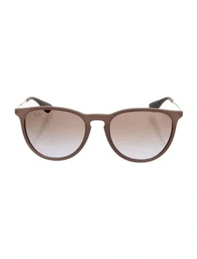 Pre-owned Ray Ban Erika Round Sunglasses In Grey