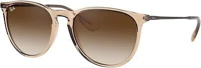 Pre-owned Ray Ban Ray-ban Erika Round Sunglasses, Light Brown Brown Gradient, 54mm