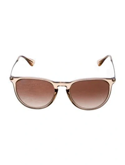 Pre-owned Ray Ban Erika Round Sunglasses In Neutrals