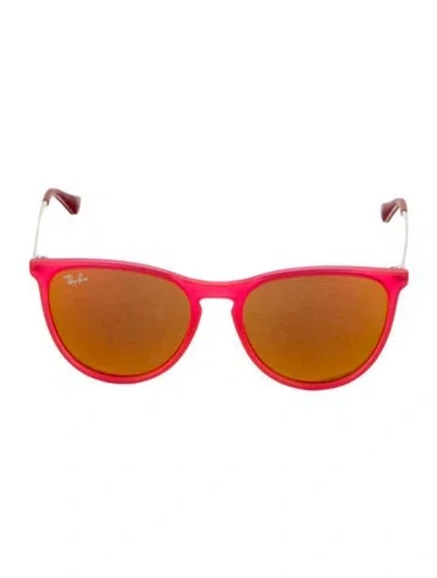 Pre-owned Ray Ban Kids' Erika Round Sunglasses In Pink