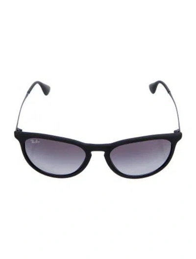 Pre-owned Ray Ban Erika Wayfarer Sunglasses In Black