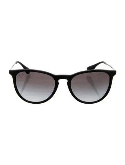 Pre-owned Ray Ban Erika Wayfarer Sunglasses In Black