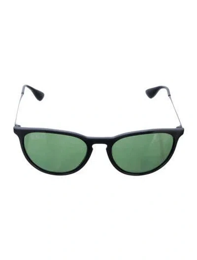 Pre-owned Ray Ban Erika Wayfarer Sunglasses In Black