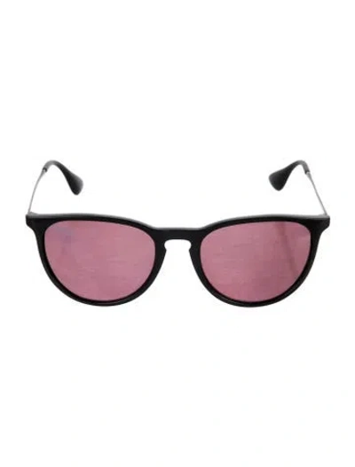 Pre-owned Ray Ban Erika Wayfarer Sunglasses In Black