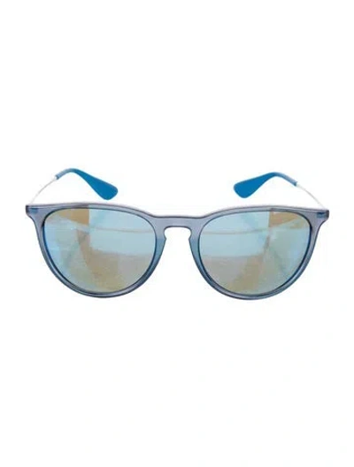 Pre-owned Ray Ban Erika Wayfarer Sunglasses In Blue