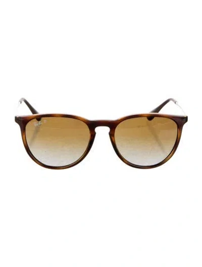 Pre-owned Ray Ban Erika Wayfarer Sunglasses In Brown