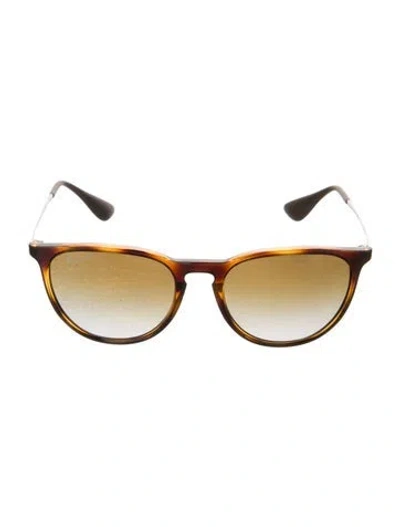 Pre-owned Ray Ban Erika Wayfarer Sunglasses In Brown