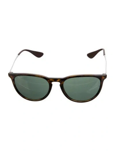 Pre-owned Ray Ban Erika Wayfarer Sunglasses In Brown
