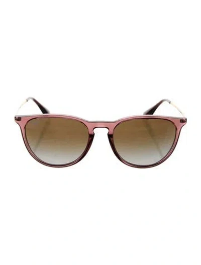 Pre-owned Ray Ban Erika Wayfarer Sunglasses In Brown