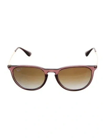 Pre-owned Ray Ban Erika Wayfarer Sunglasses In Brown