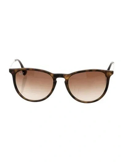 Pre-owned Ray Ban Erika Wayfarer Sunglasses In Brown