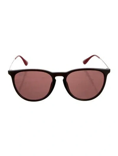 Pre-owned Ray Ban Erika Wayfarer Sunglasses In Brown