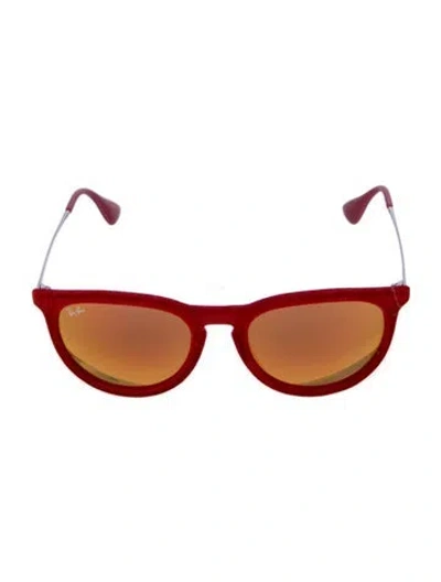 Pre-owned Ray Ban Erika Wayfarer Sunglasses In Red
